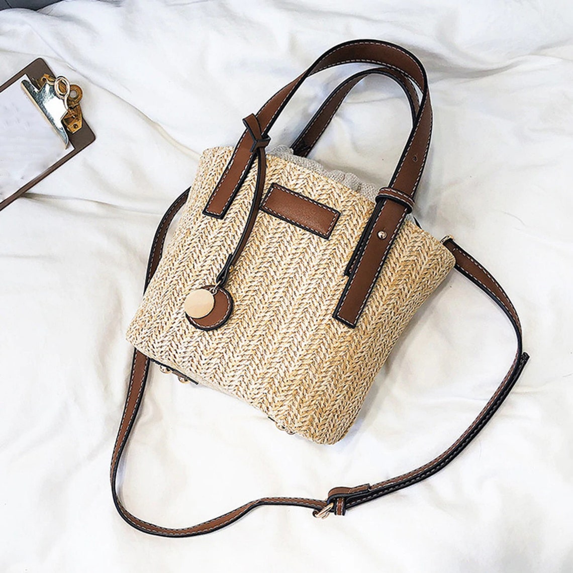 Summer Shoulder Bag for Women Handwoven Tote Bag Rattan Etsy