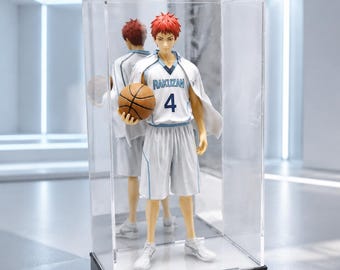 Clear Acrylic Display Case with LED Lights - Dustproof Figure Showcase - Collectible Display Box - Action Figure Protector - Tabletop Stand