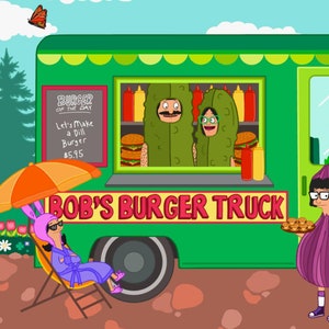 Bob&#39;s Burgers Food Truck Art Print Linda Louise Tina