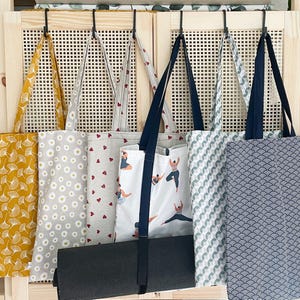 Handgemachte Jutebeutel mit Innentasche L35 x H40cm, Trägerlänge ca. 55cm | im Set mit Kosmetiktasche