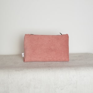 Cosmetic bag pastel pink corduroy Dimensions L20 x H13 x W3cm Made in Nuremberg image 8