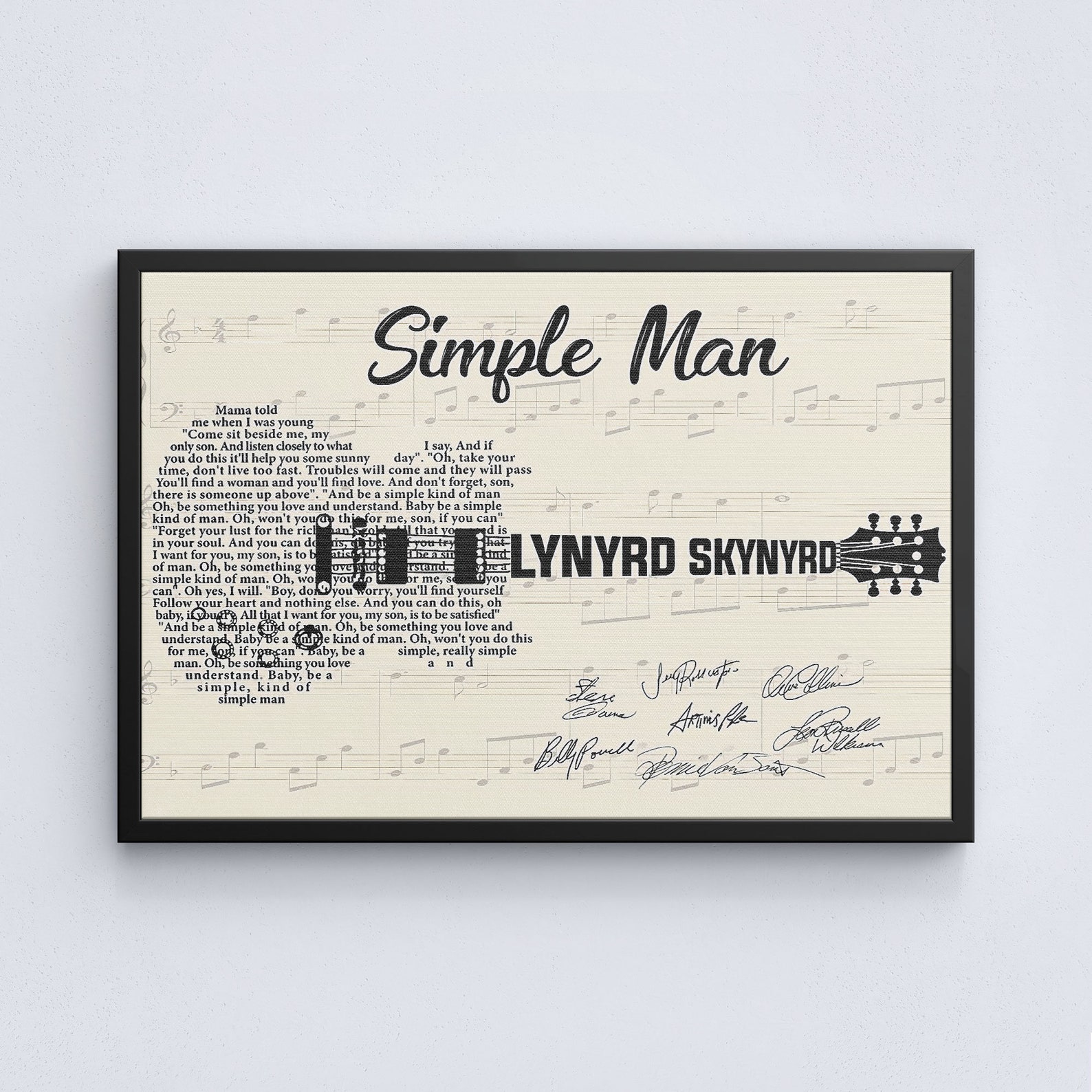 Lynyrd Skynyrd Simple Man Lyrics Poster Lyrics Canvas Simple Etsy