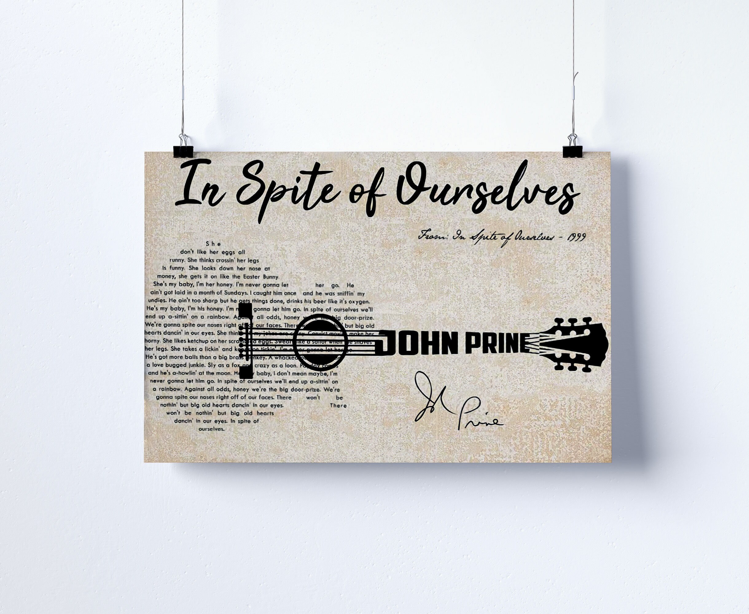 John Prine Iris Dement In Spite Of Ourselves Lyrics Poster | Etsy
