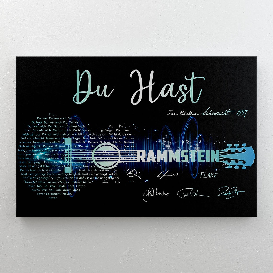Rammstein Du Hast Lyrics Poster Rammstein Poster Rammstein Etsy