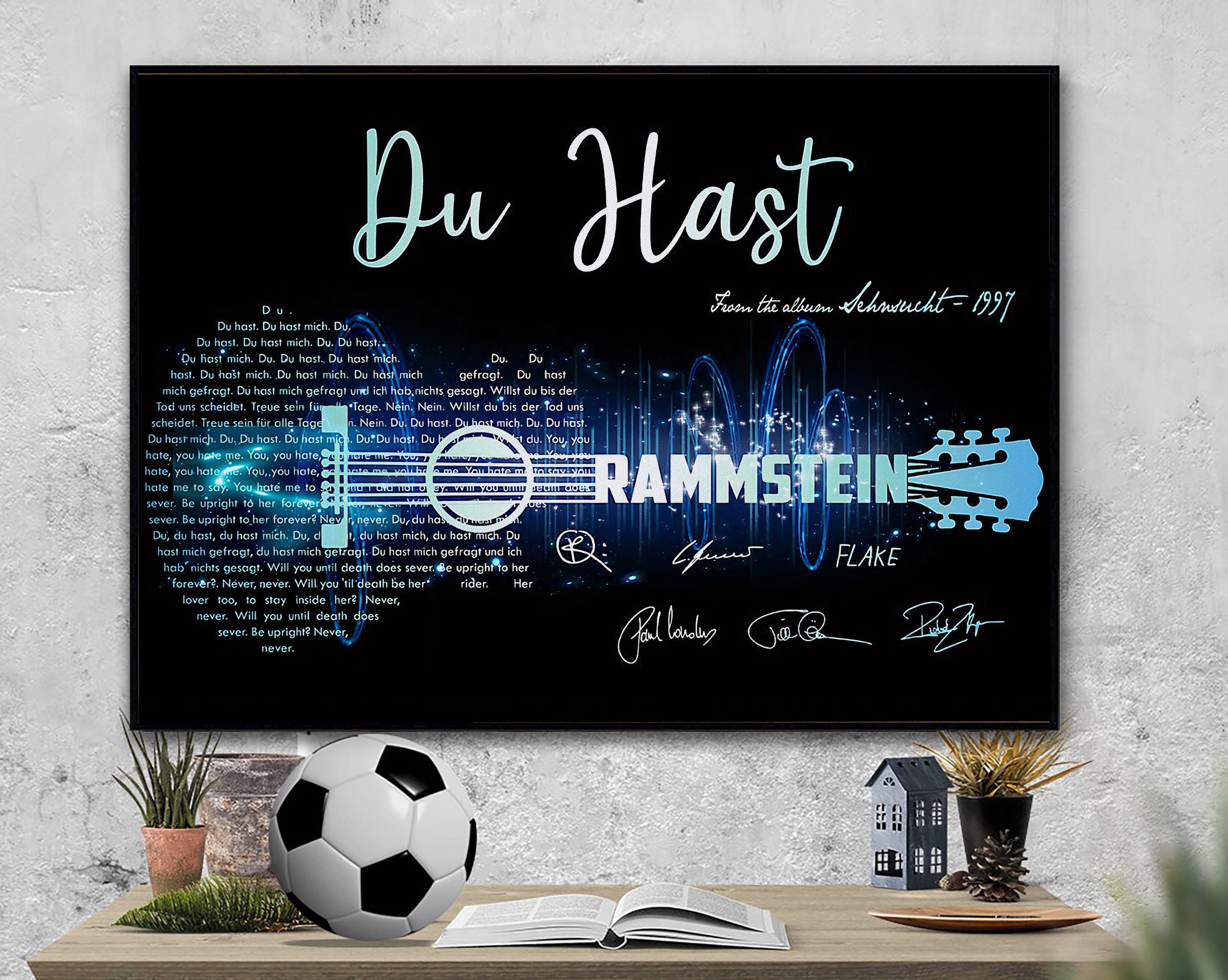 Rammstein Du Hast Lyrics Poster Rammstein Poster Rammstein Etsy