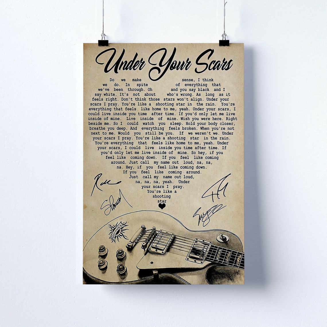 Godsmack Under Your Scars Lyrics Poster When Legends Rise Etsy
