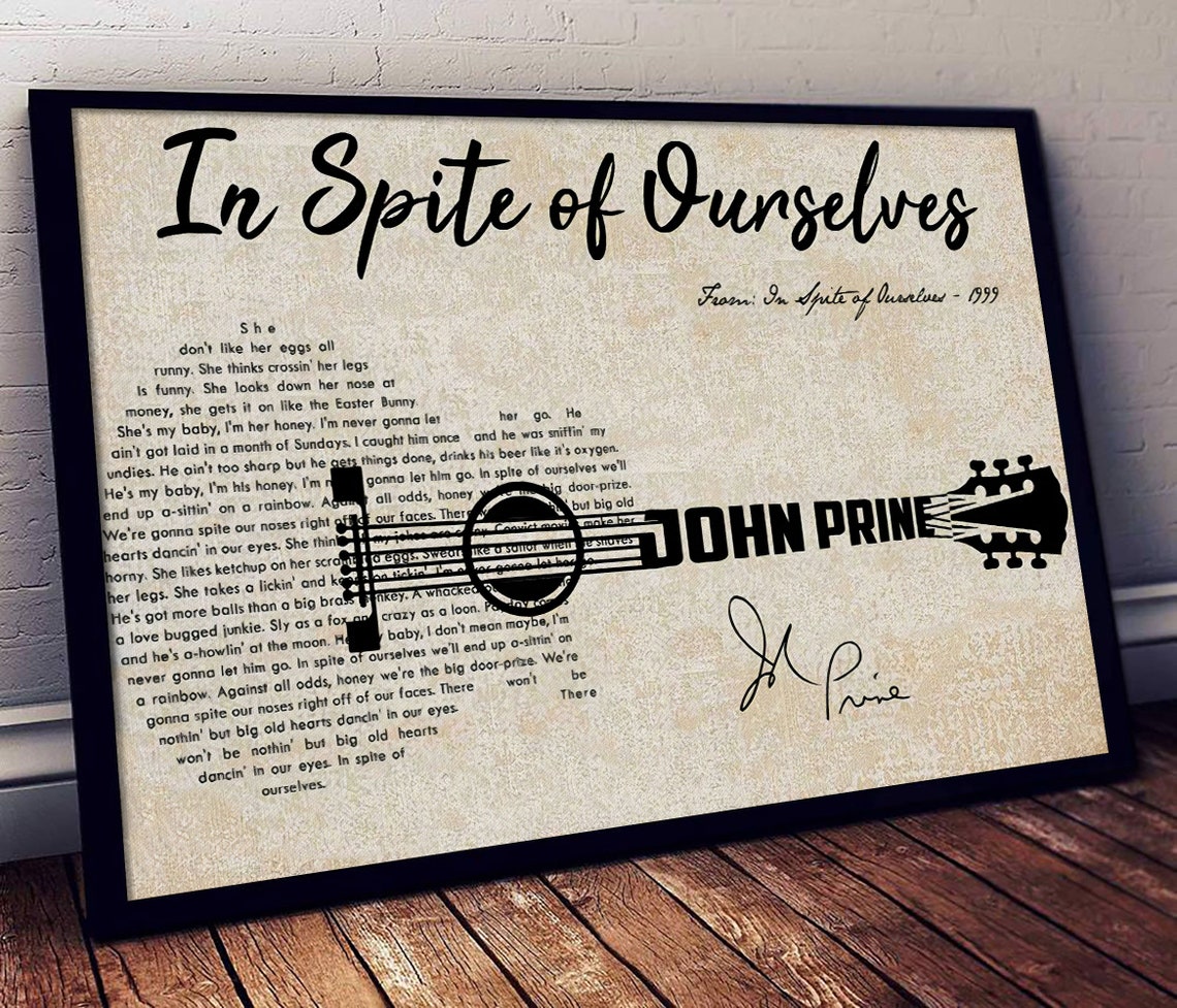 In Spite Of Ourselves Lyrics Poster John Prine Iris Dement | Etsy