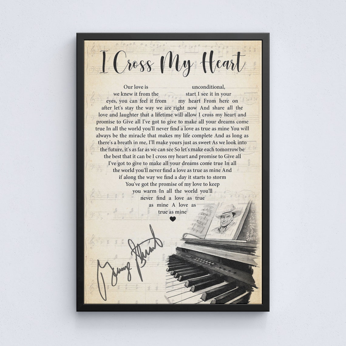 George Strait I Cross My Heart Lyrics Poster George Strait | Etsy