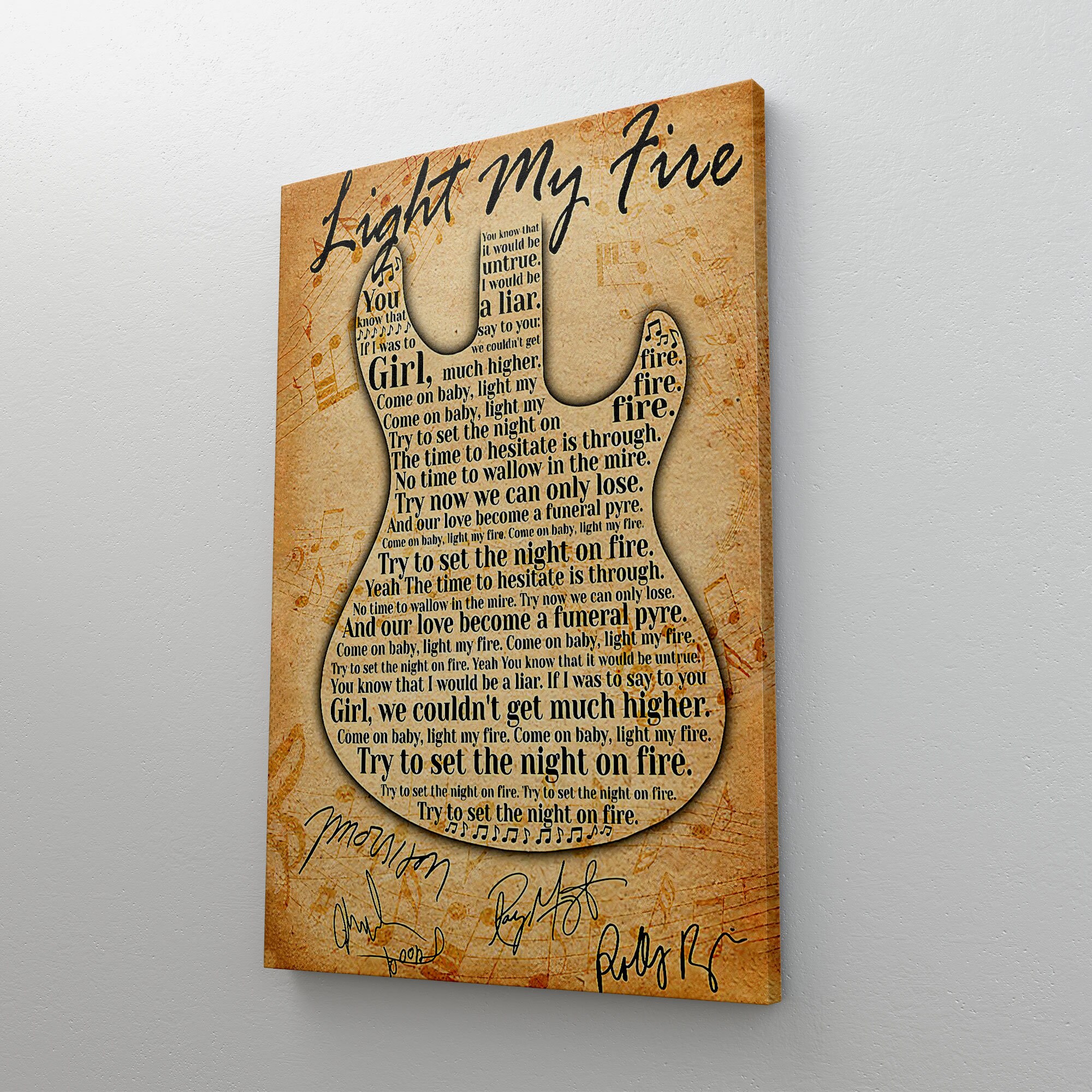 The doors light my fire lyrics poster lyrics poster light my etsy
