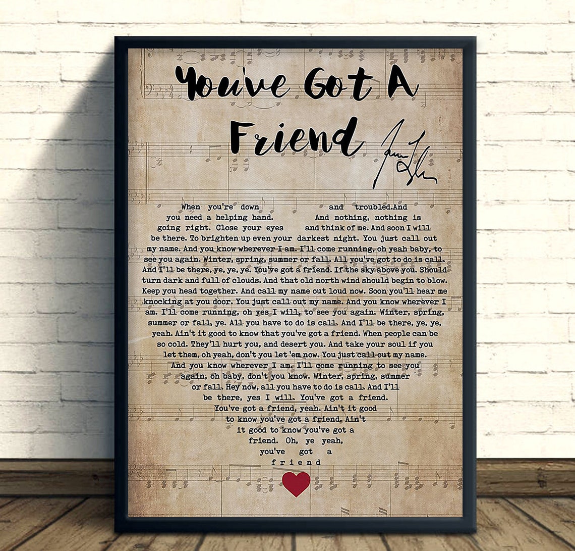 Carole King You Have Got A Friend Lyrics Poster Tapestry Etsy