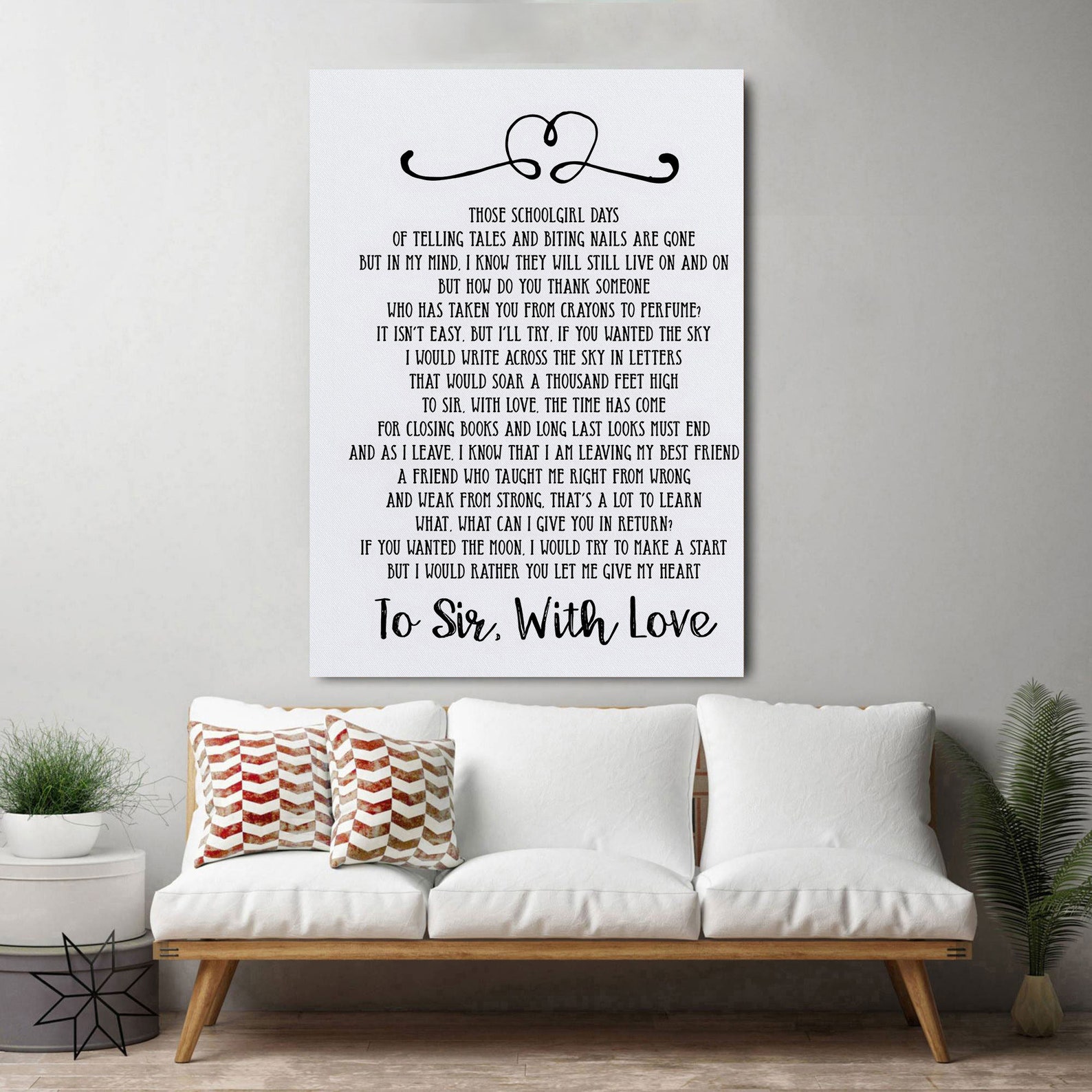 Lulu To Sir With Love Lyrics Poster Lulu Lyrics Canvas Lulu | Etsy