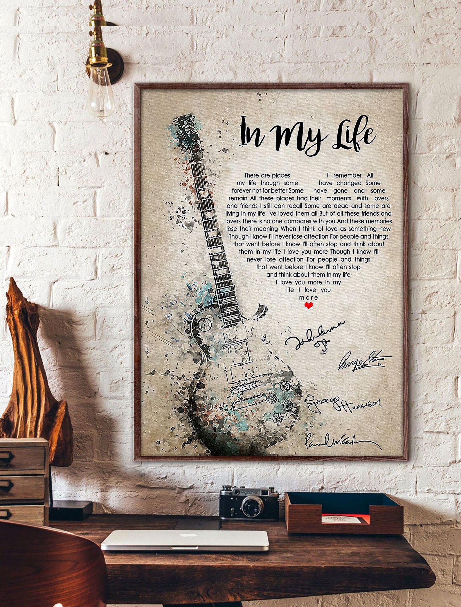 The Beatles In My Life Lyrics Poster Rubber Soul Lyrics Etsy