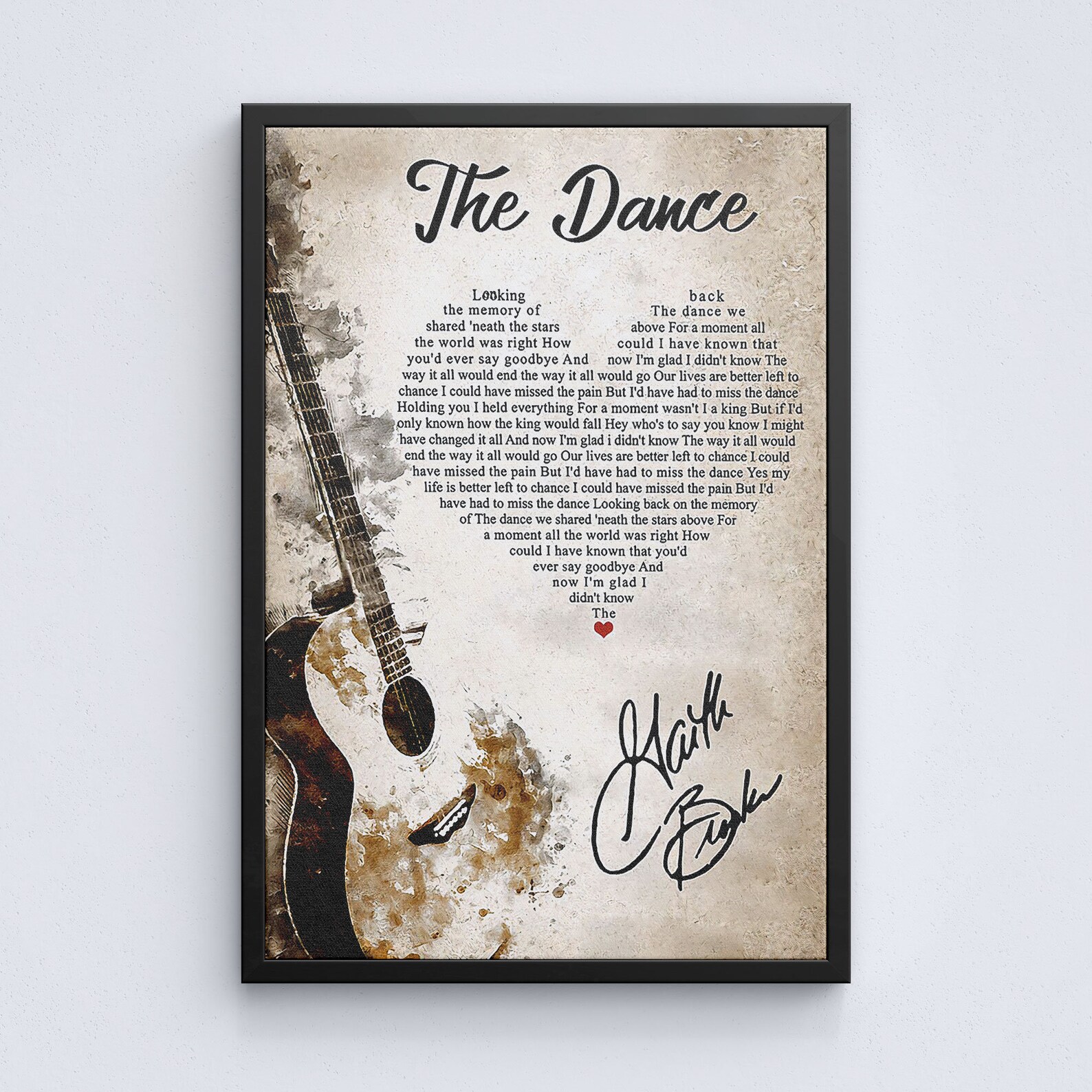 The Dance Lyrics Poster Garth Brooks Art Print Music Etsy