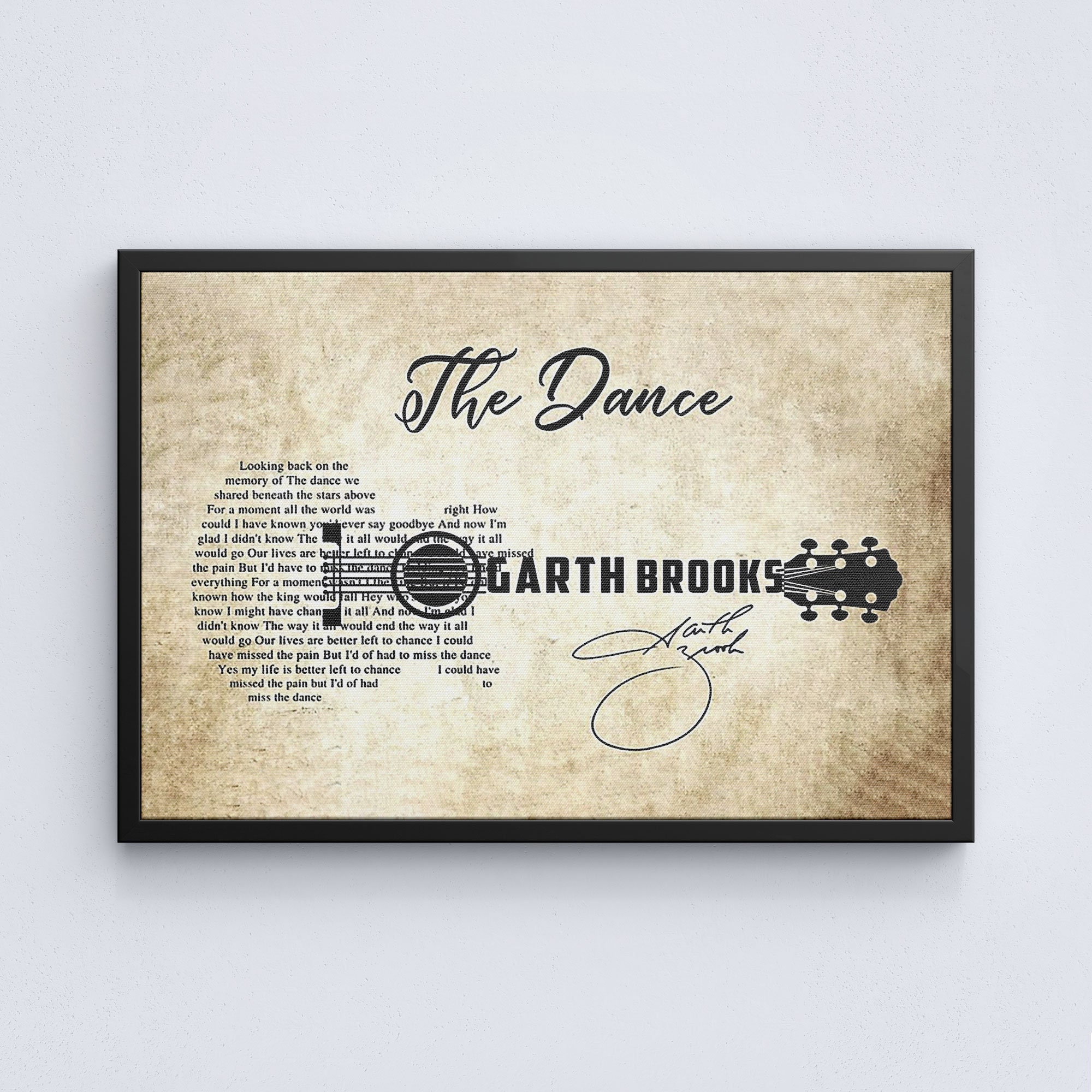 Garth Brooks The Dance Lyrics Poster Lyric Canvas Garth | Etsy