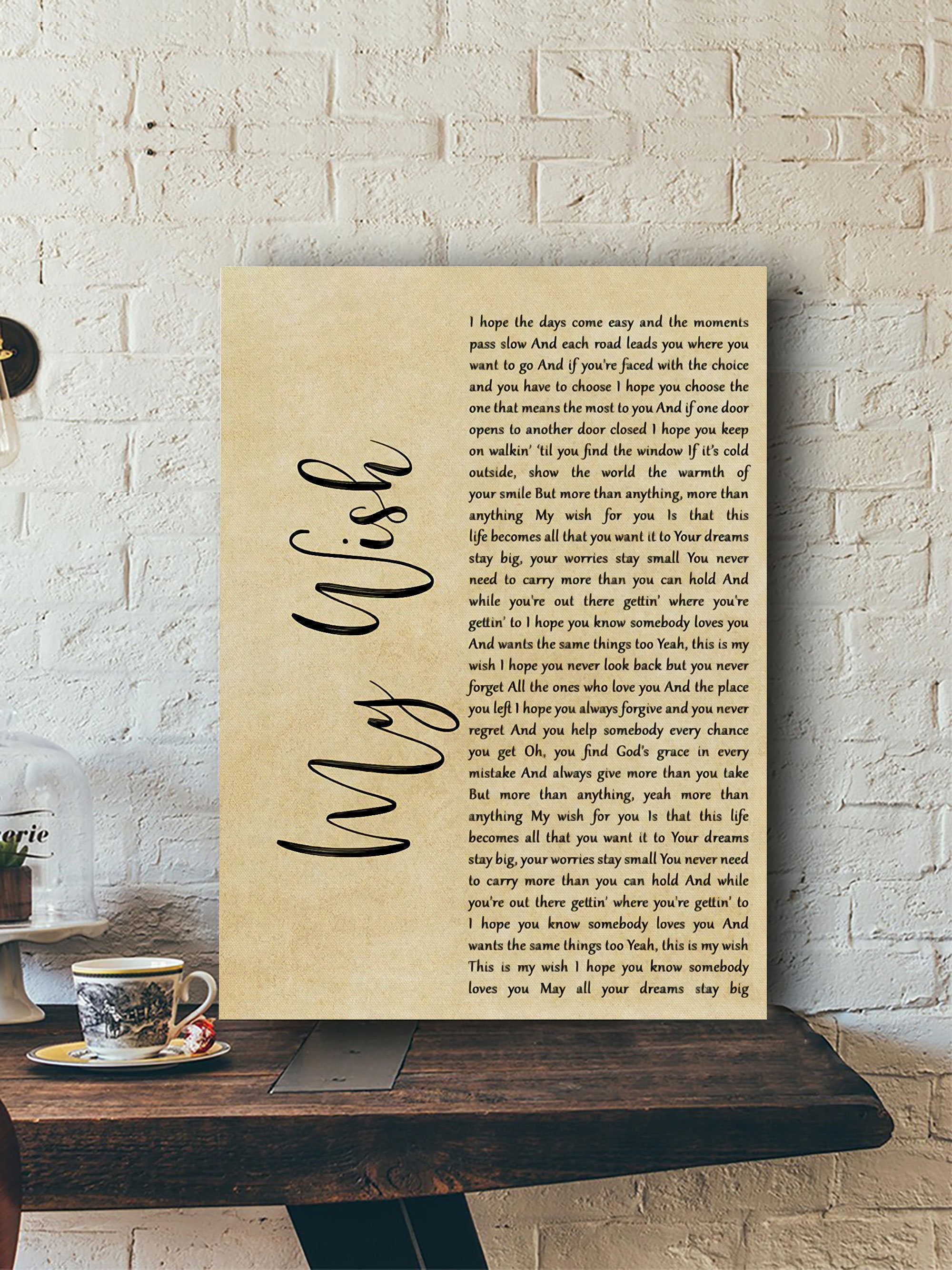 Rascal Flatts My Wish Lyrics Poster My Wish Song Rascal | Etsy