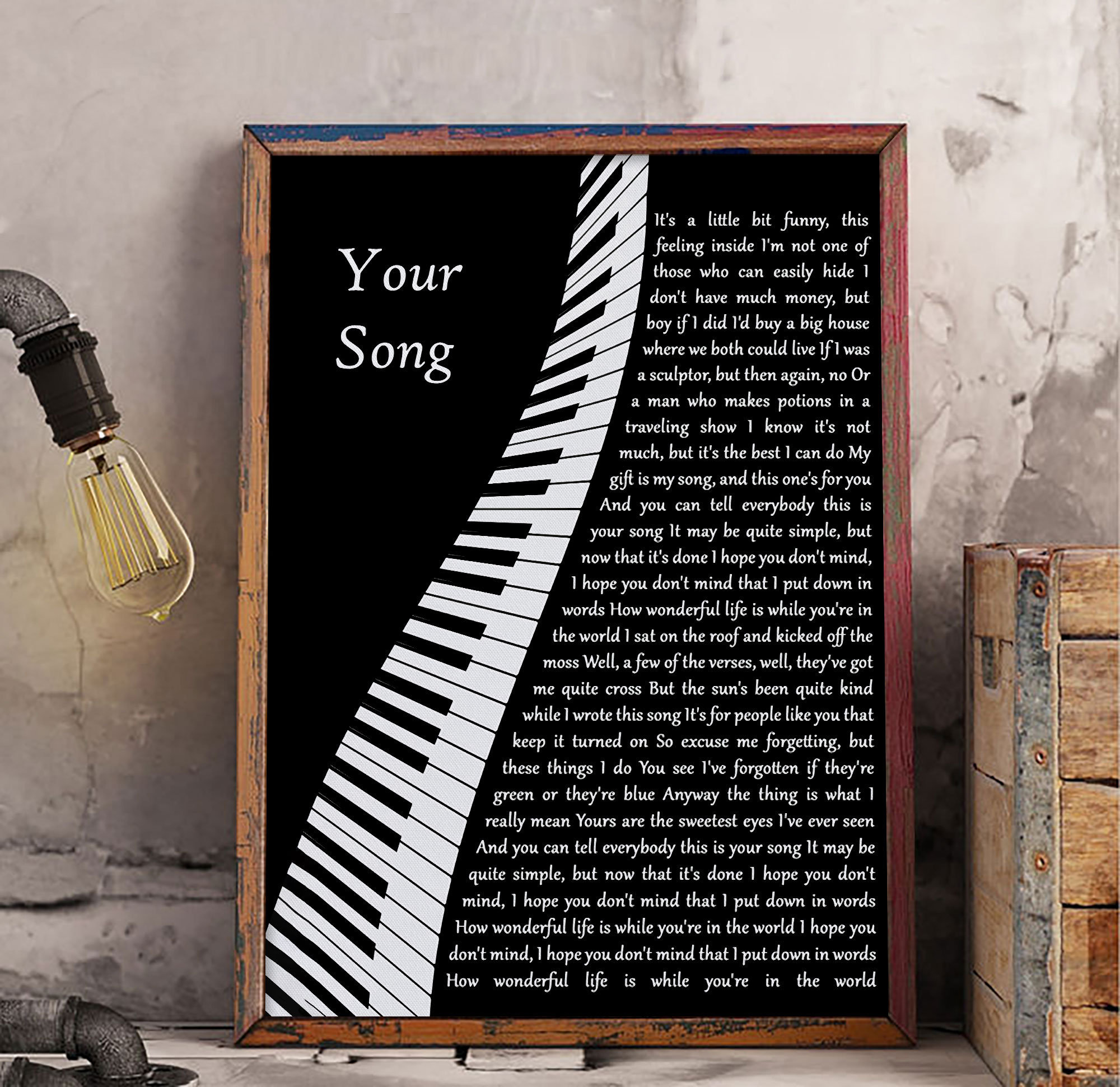 Elton John Your Song Lyrics Poster Your Song Song Elton John Etsy