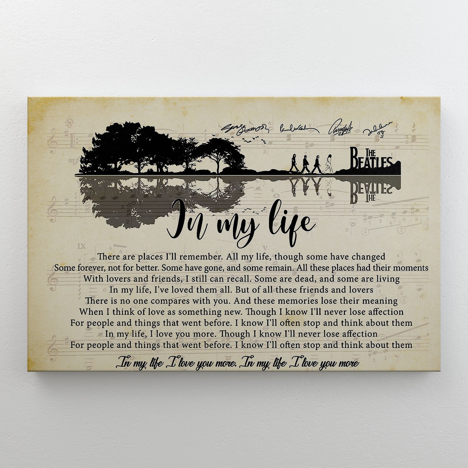 The Beatles In My Life Lyrics Poster Rubber Soul Lyrics Etsy