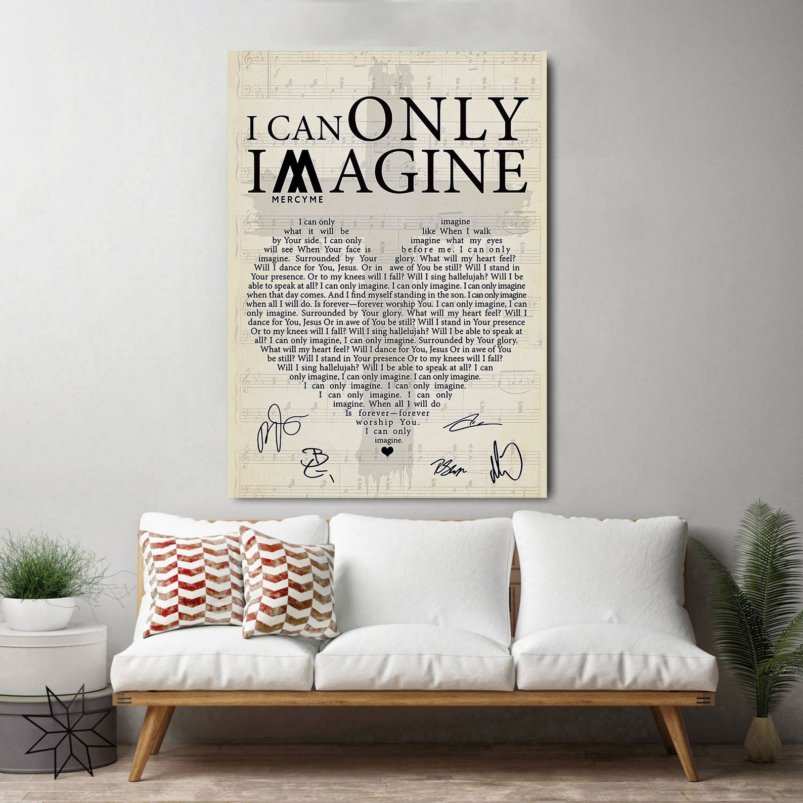 I Can Only Imagine Lyrics Poster Mercyme The Worship Etsy