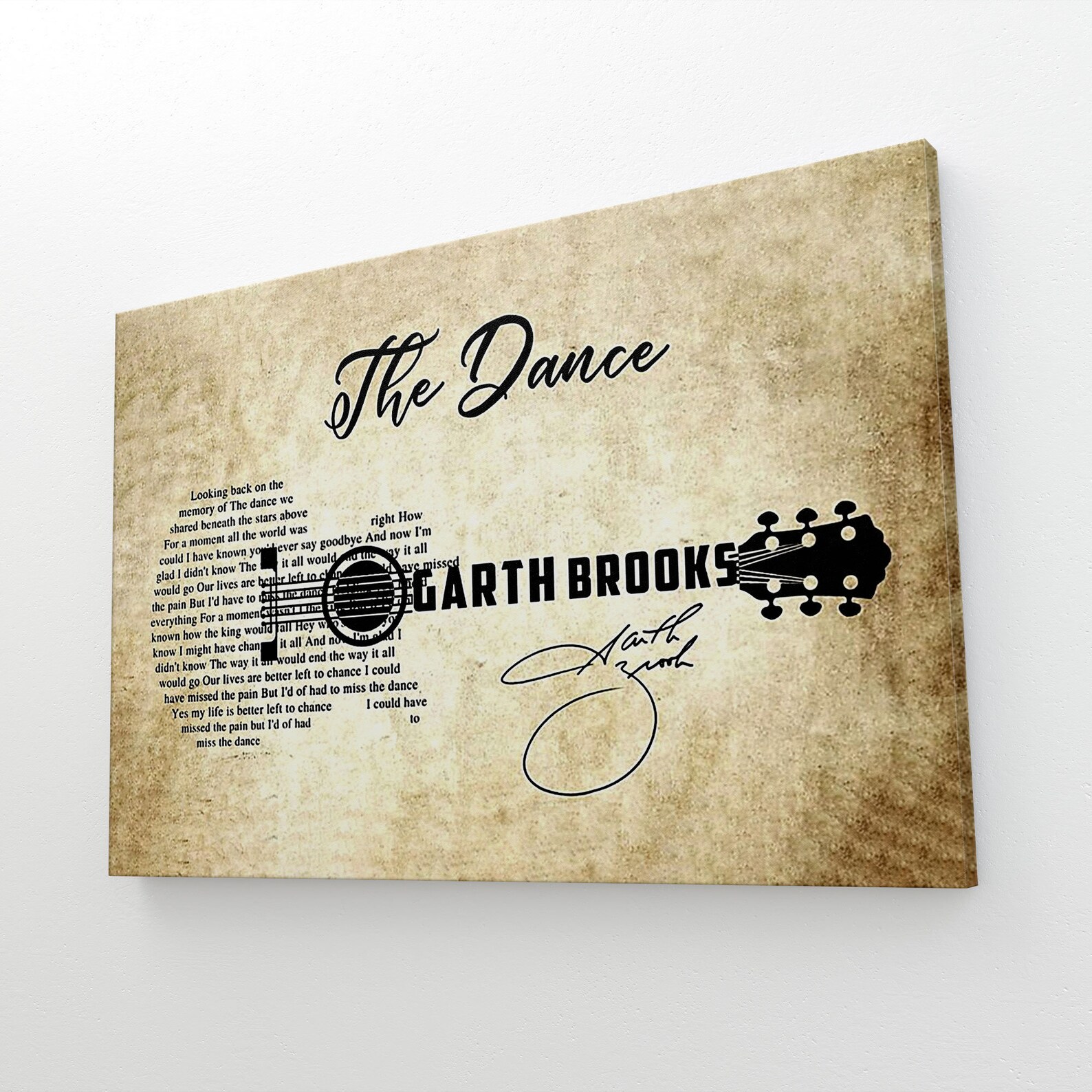 Garth Brooks The Dance Lyrics Poster Lyric Canvas Garth Etsy