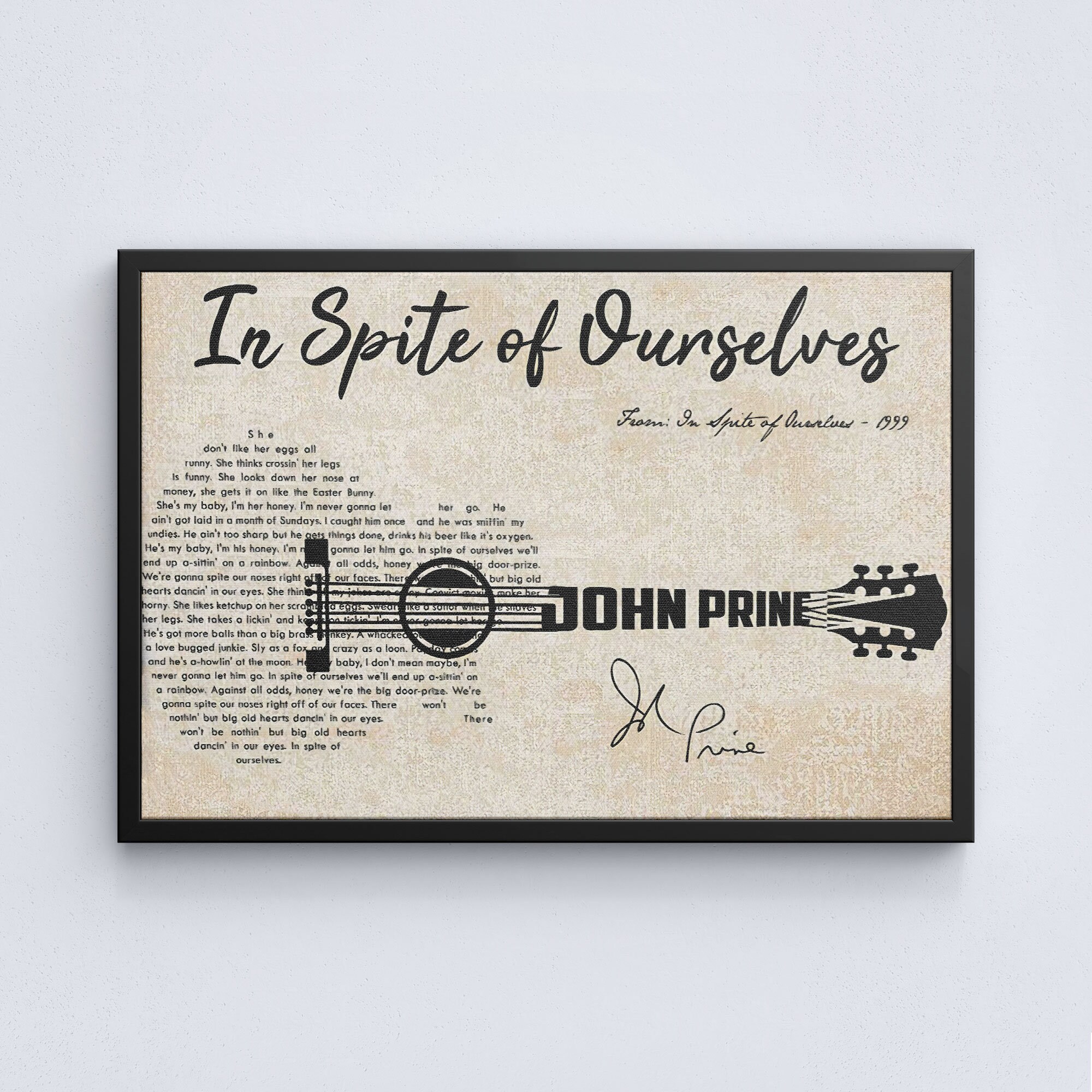 John Prine Iris Dement In Spite Of Ourselves Lyrics Poster | Etsy