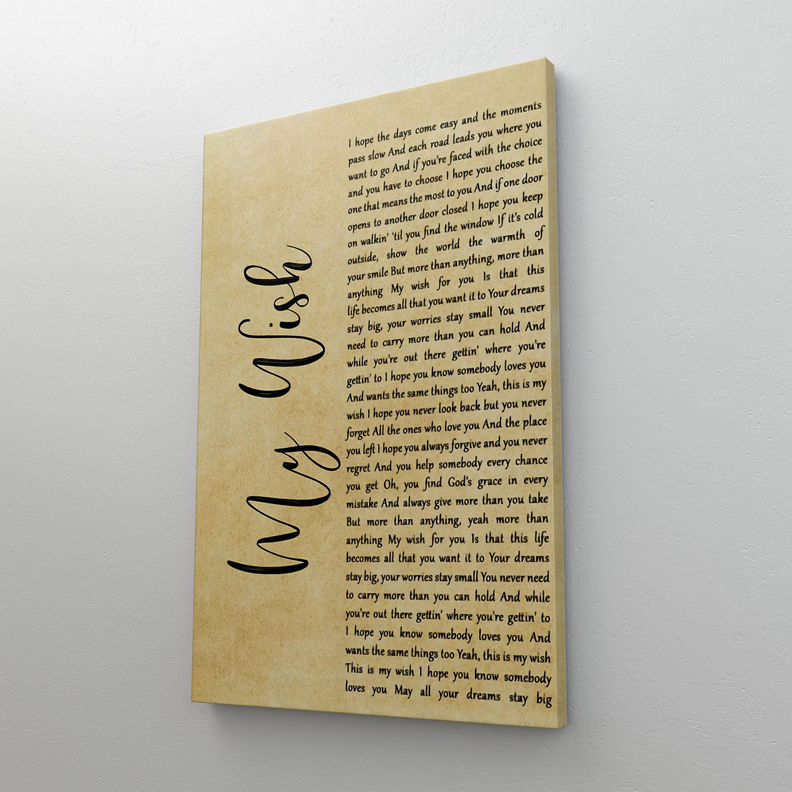 Rascal Flatts My Wish Lyrics Poster My Wish Song Rascal Etsy