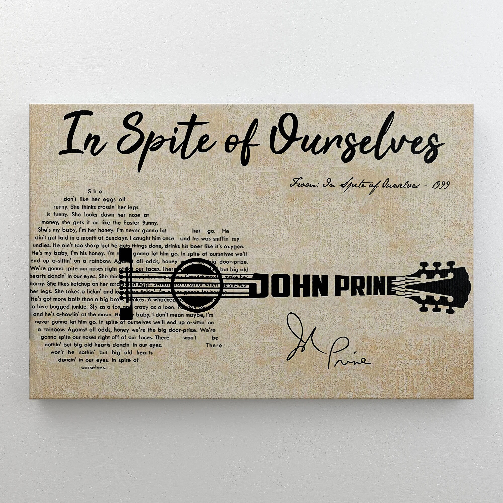 John Prine Iris Dement In Spite Of Ourselves Lyrics Poster | Etsy
