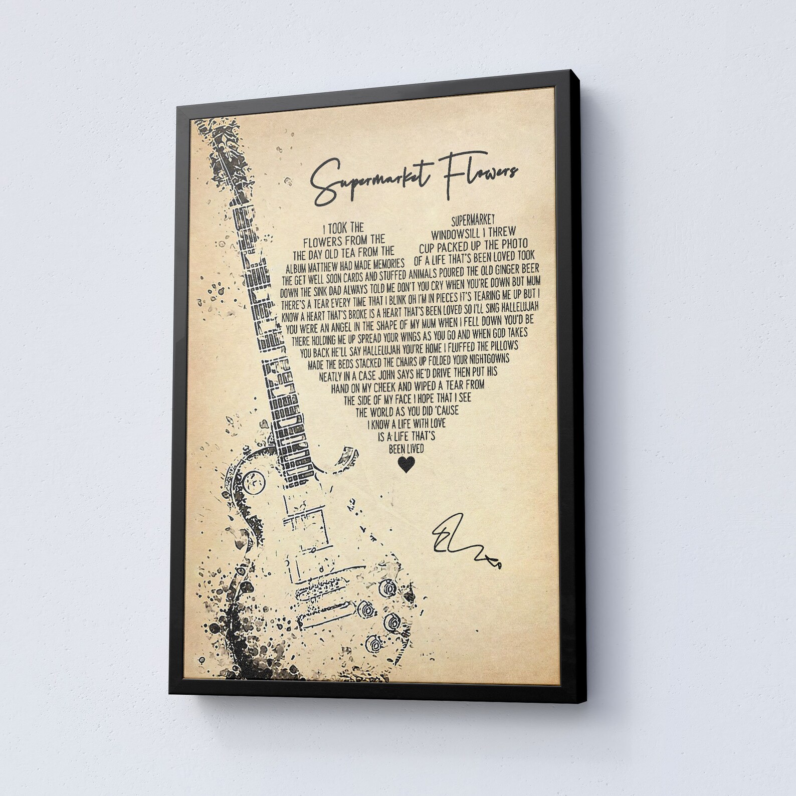 Ed Sheeran Supermarket Flowers Lyrics Poster Divide Lyrics Etsy