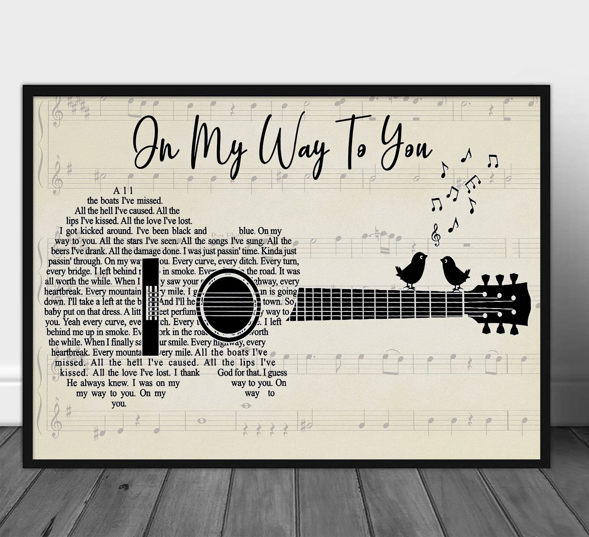 Cody Johnson On My Way To You Lyrics Poster Aint Nothin To Etsy