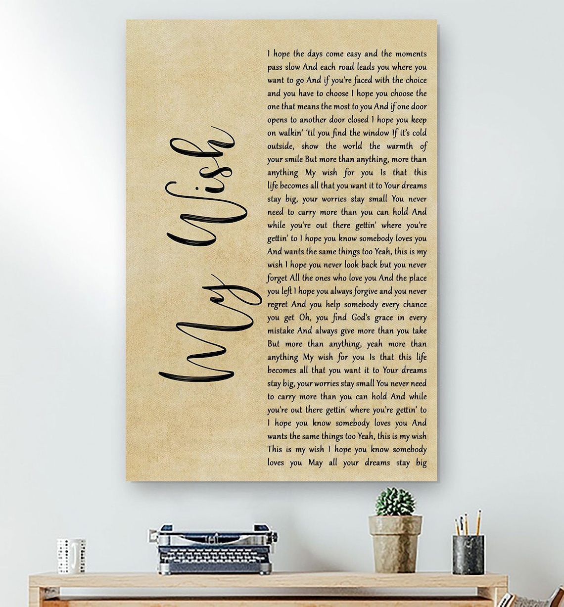 Rascal Flatts My Wish Lyrics Poster My Wish Song Rascal | Etsy