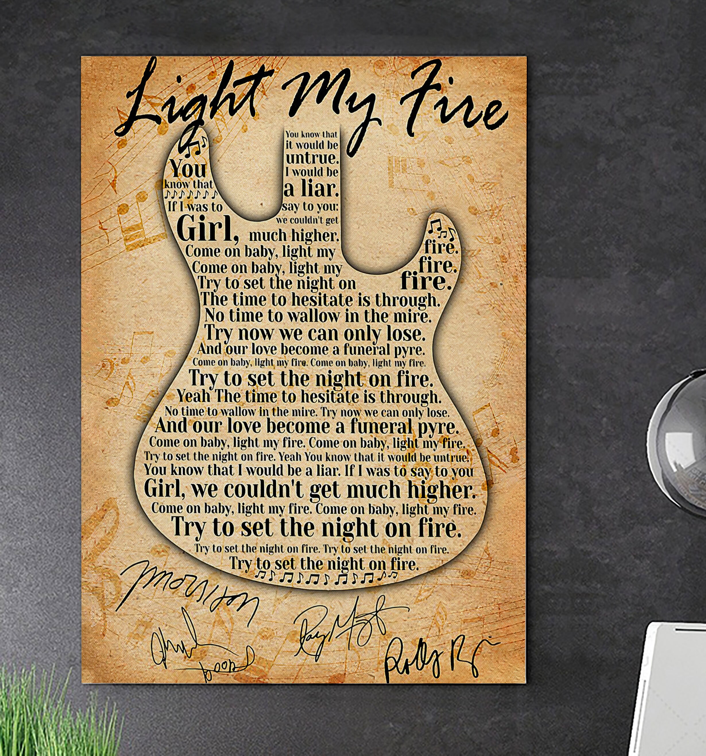 The Doors Light My Fire Lyrics Poster Lyrics Poster Light