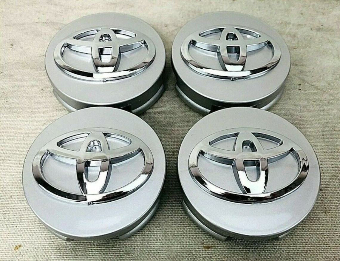Set of 4 fits toyota wheel center hub cap gloss silver chrome Etsy