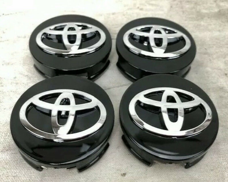 Set of 4 fits toyota wheel center hub cap gloss black chrome Etsy
