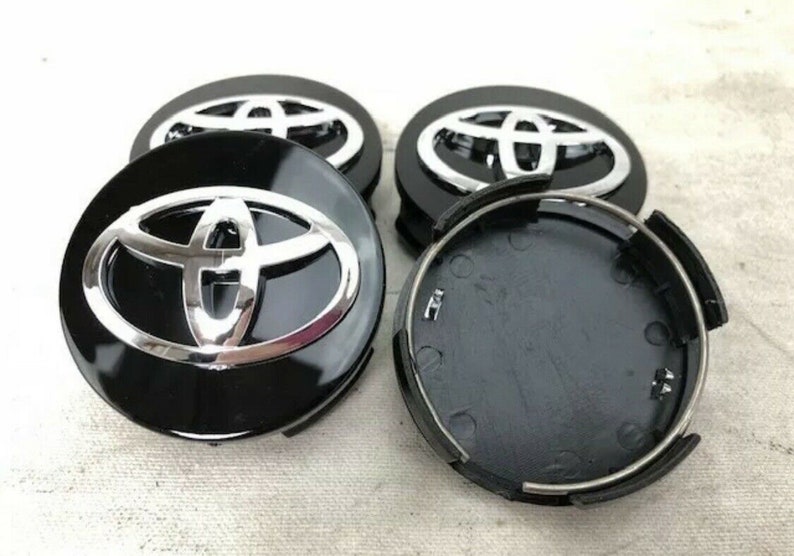 Set of 4 fits toyota wheel center hub cap gloss black chrome Etsy