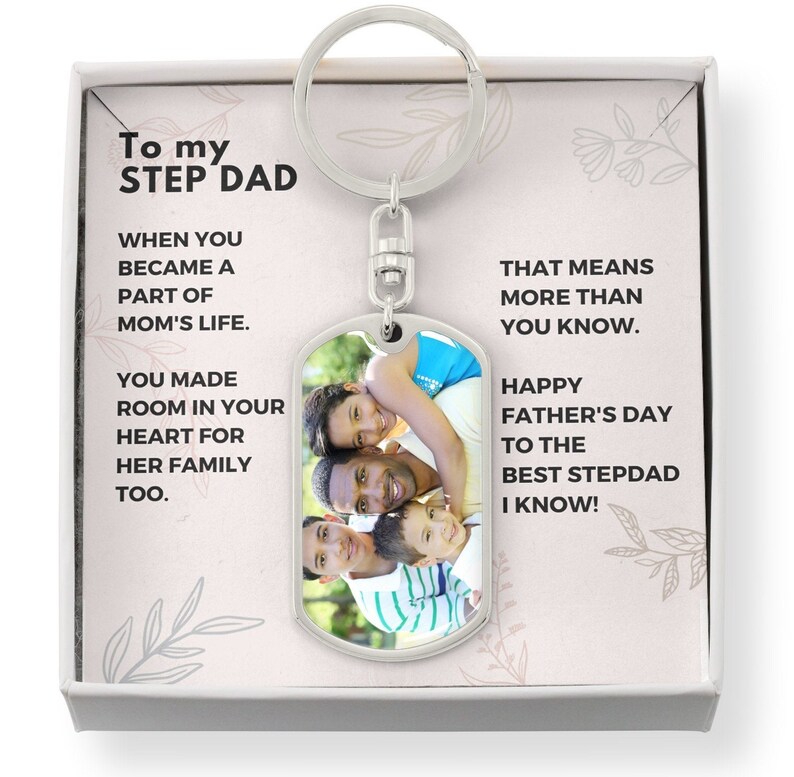 Step Dad Fathers Day Gift Custom Photo Keychain for Bonus Etsy