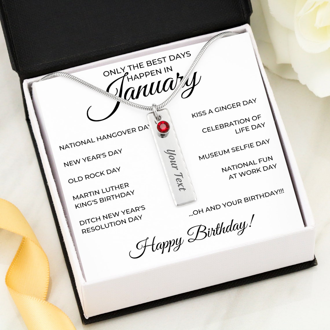 January birthday gift for her January birthstone necklace Etsy