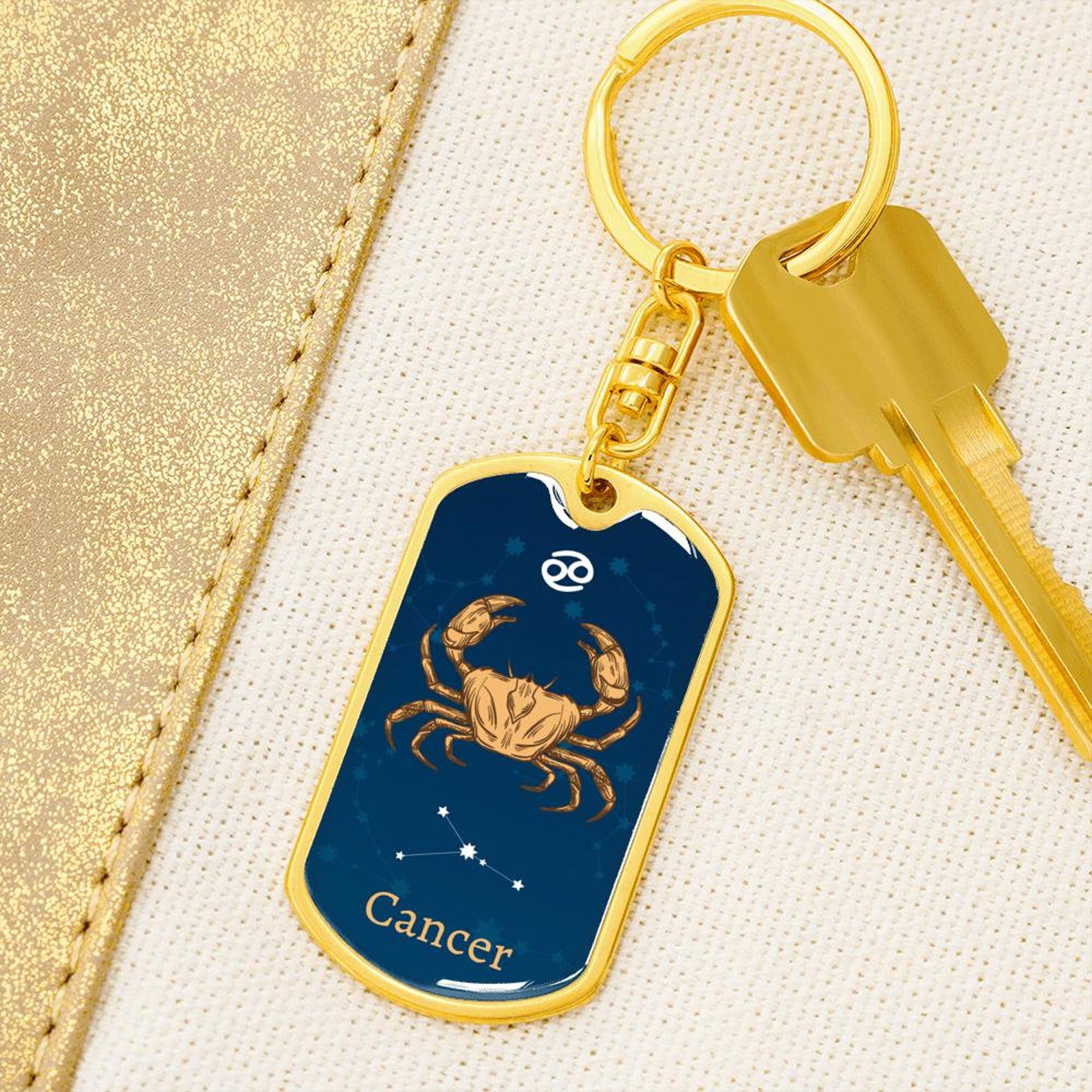 Cancer zodiac birthday gift zodiac sign keychain Cancer art Etsy