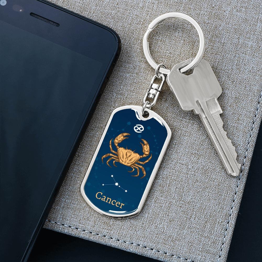 Cancer zodiac birthday gift zodiac sign keychain Cancer art Etsy