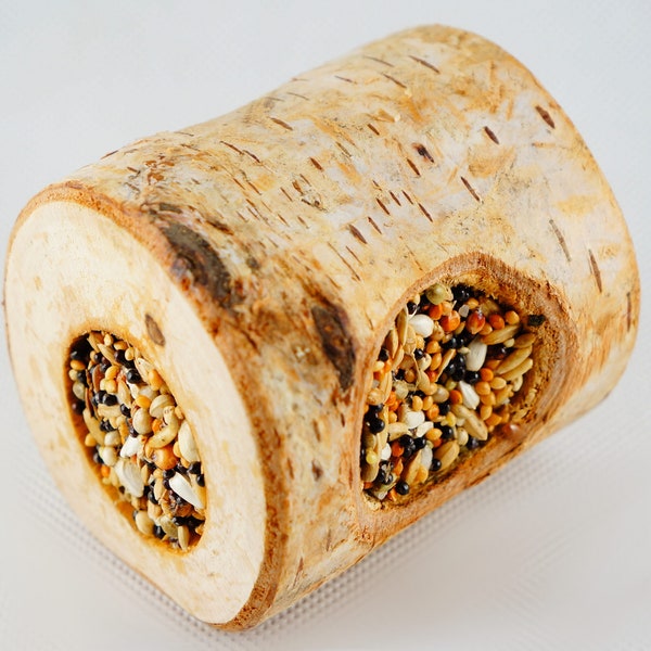 Birch Log / Tunnel with Seeds (Small / Large / 'Pizza')