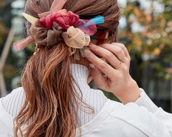 Rainbow Autumn Scrunchie