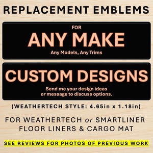 Custom WeatherTech Replacement Emblem Sticker | Floor Liner Badge Decal for WeatherTech & Smartliner Floor Mats and Cargo Mats