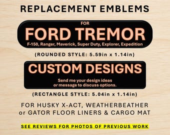 Ford Tremor Replacement Emblem | Husky WeatherBeater and X-Act Contour Floor Liner Badge Sticker for Husky Floor Mats