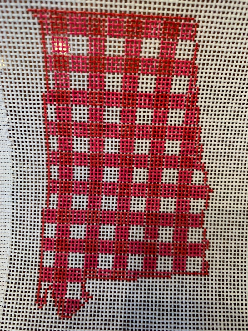 Customizable State Gingham Needlepoint Canvas