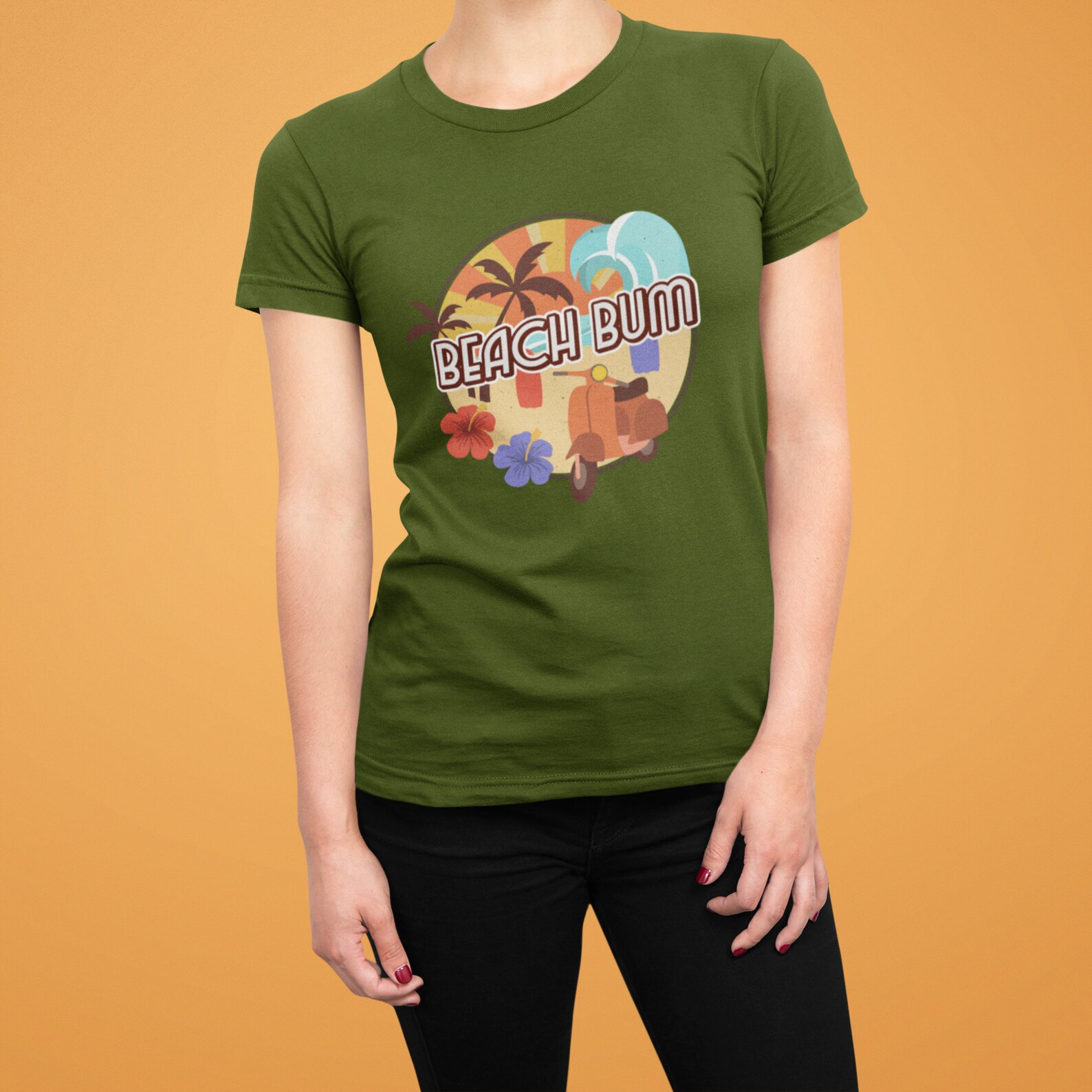 Beach Bum Retro T-Shirt 70s Vintage Hippie Flower Design | Etsy