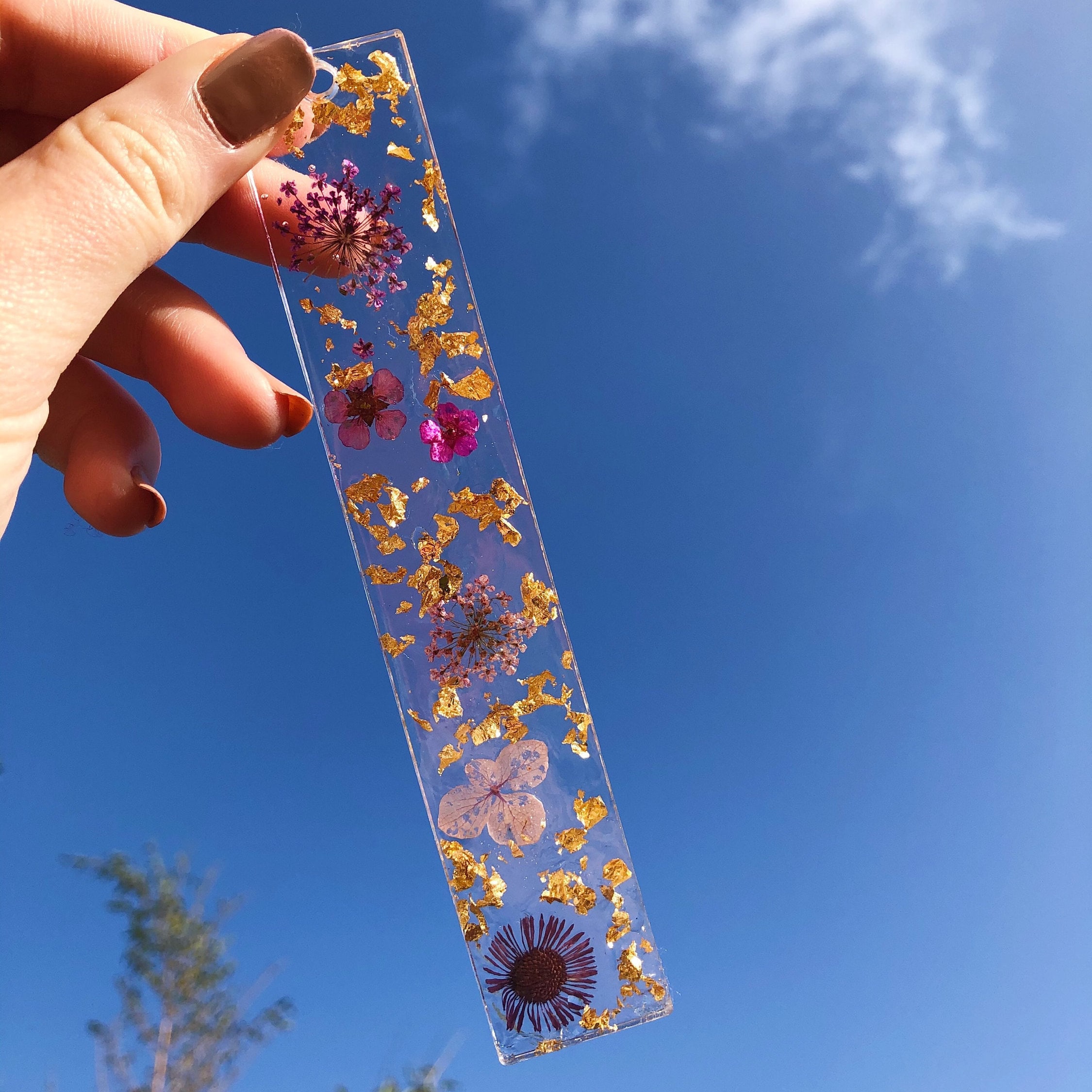 Handmade Dried Flower Resin Bookmark Customisable Bookmark Etsy