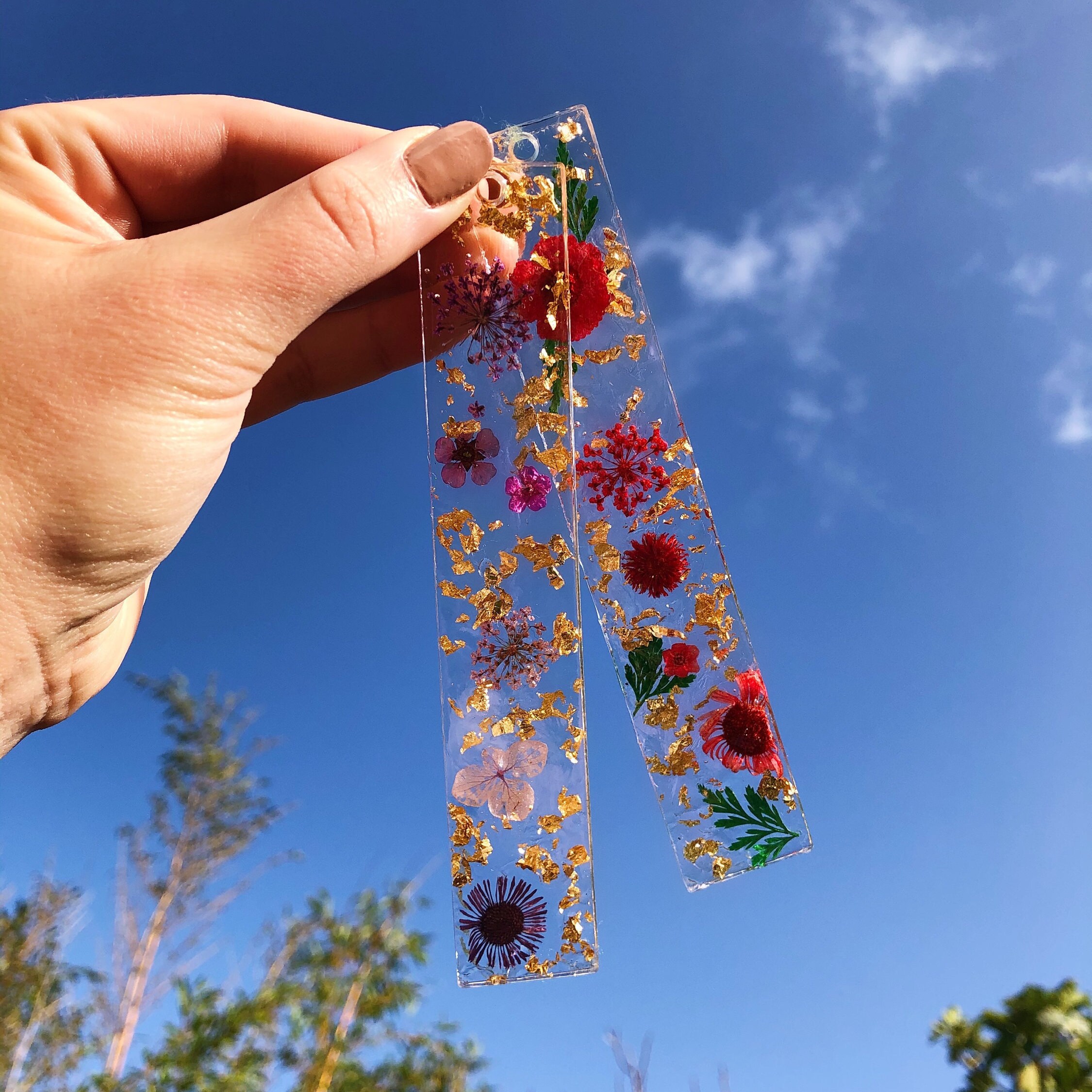 Handmade Dried Flower Resin Bookmark Customisable Bookmark Etsy