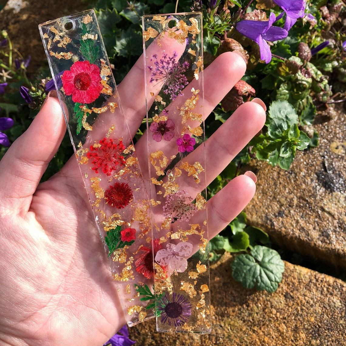 Handmade Dried Flower Resin Bookmark Customisable Bookmark Etsy