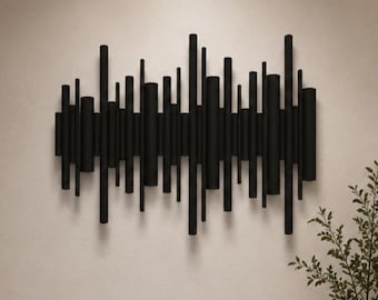 Handmade Wood Wall Sculpture, Japandi Minimalist 3D Artwork, Modern Interior Decor