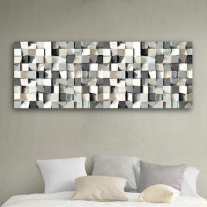 Acoustic Panel Wood Wall Art - THE SHADOW - 3D Sound Diffuser - Geometric Wall Art - Mosaic Wall Art - Wood Block Art - Modern Wood Wall Art