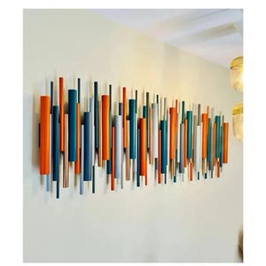 Original Modern wall art, 3d wall decor, Metal wall art, Wood wall sculpture