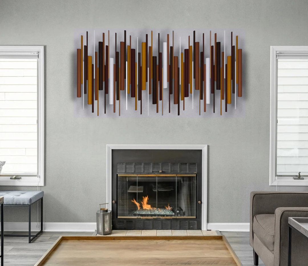 Wood Dowel Wall Art, 3D Wood Decor, Modern Art Etsy